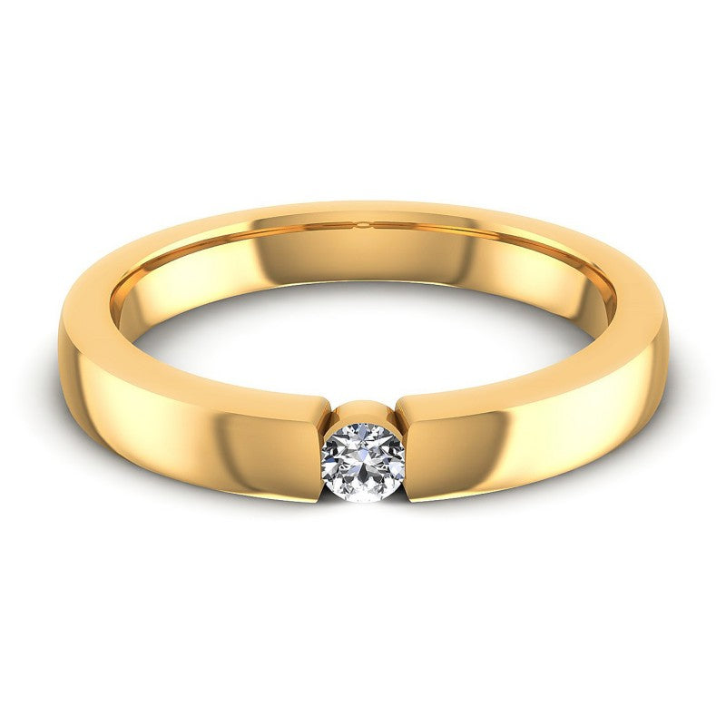 Round Cut Diamonds Mens Ring in 14KT Yellow Gold
