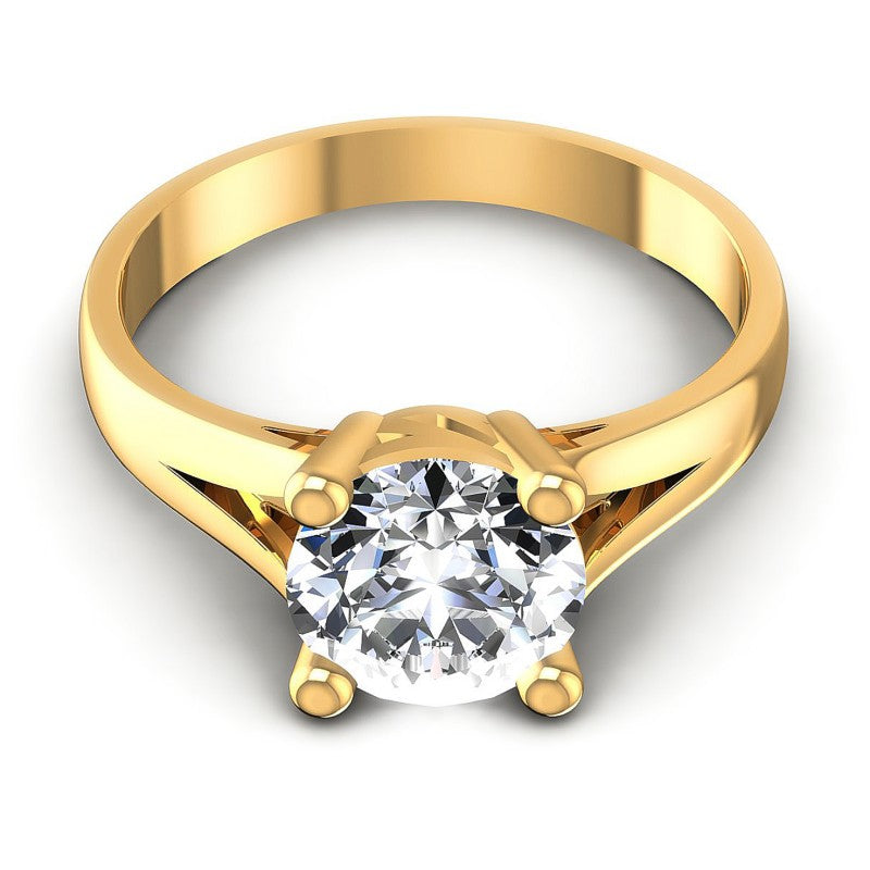 Round Diamonds 0.35CT Solitaire Ring in 14KT Yellow Gold