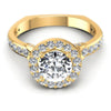 Round Diamonds 1.30CT Halo Ring in 14KT Yellow Gold