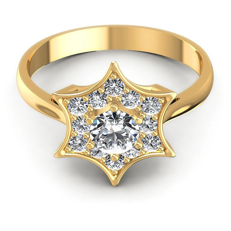 Round Diamonds 0.70CT Halo Ring in 14KT Yellow Gold