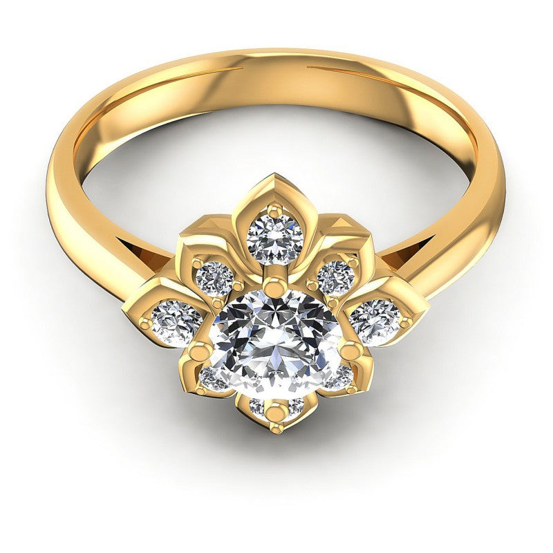 Round Diamonds 0.60CT Engagement Ring in 14KT Yellow Gold