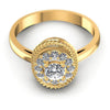 Round Diamonds 0.50CT Halo Ring in 14KT Yellow Gold
