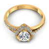 Round and Oval Diamonds 0.55CT Engagement Ring in 14KT Yellow Gold