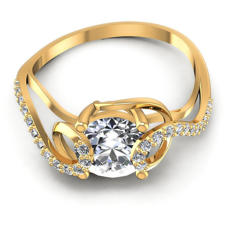 Round Diamonds 0.55CT Engagement Ring in 14KT Yellow Gold
