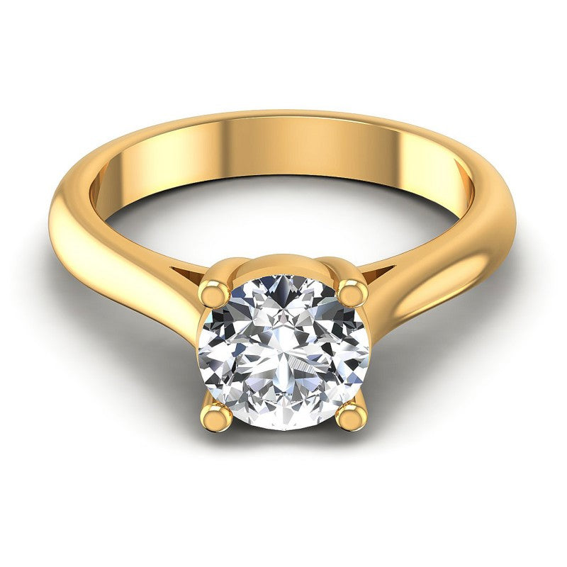 Round Diamonds 0.35CT Solitaire Ring in 14KT Yellow Gold