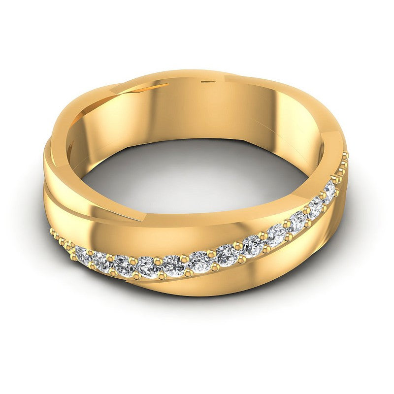 Round Diamonds 0.30CT Diamonds Wedding Band in 14KT Yellow Gold