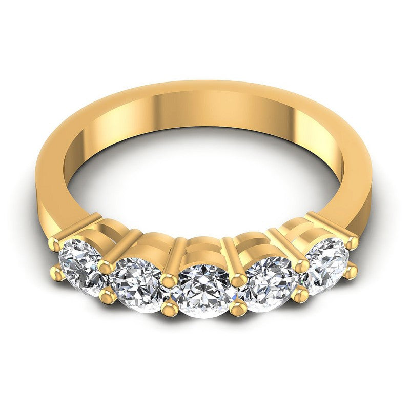 Round Diamonds 0.95CT Diamonds Wedding Band in 14KT Yellow Gold