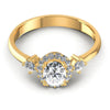 Round and Oval Diamonds 0.60CT Halo Ring in 14KT Yellow Gold