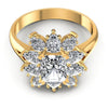 Radiant and Pear Diamonds 1.65CT Halo Ring in 14KT Yellow Gold
