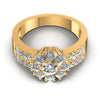Princess and Round and Pear Diamonds 1.25CT Fashion Ring in 14KT Yellow Gold