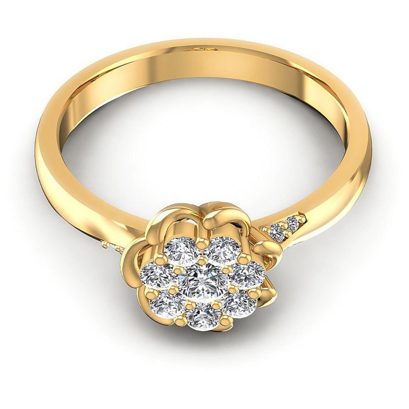 Round Diamonds 0.45CT Fashion Ring in 14KT Yellow Gold