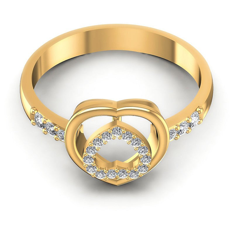 Round Diamonds 0.25CT Fashion Ring in 14KT Yellow Gold