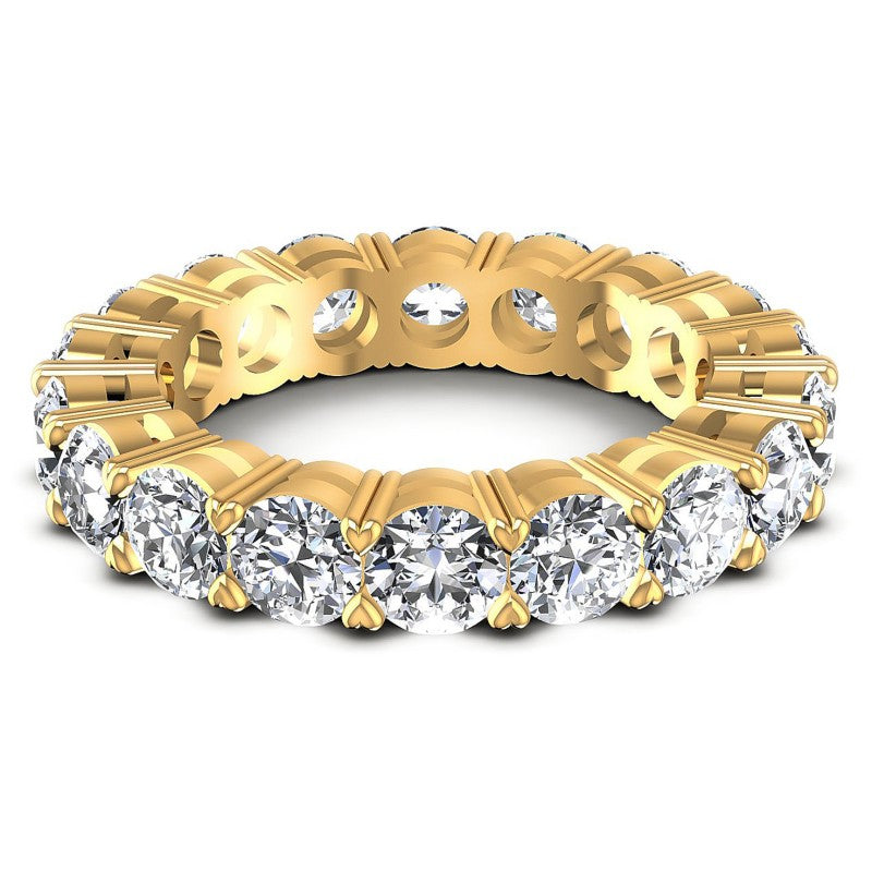 Round Diamonds 4.30CT Eternity Ring in 14KT Yellow Gold