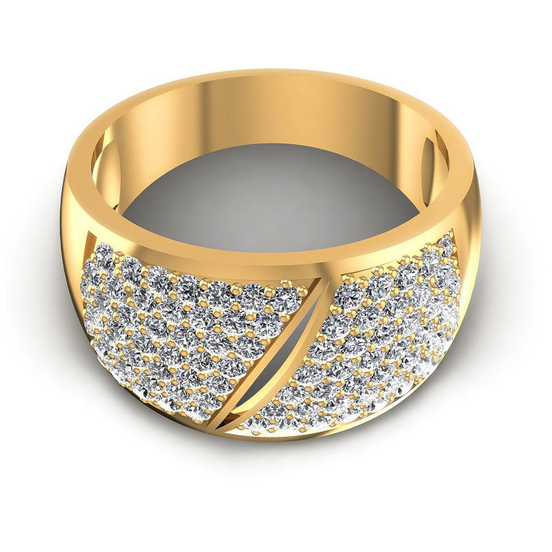 Round Diamonds 1.10CT Diamonds Wedding Band in 14KT Yellow Gold