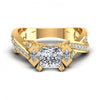 Princess and Round and Marquise Diamonds 0.75CT Engagement Ring in 14KT Yellow Gold