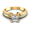 Princess and Round Diamonds 0.45CT Engagement Ring in 14KT Yellow Gold