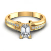 Round and Emerald Diamonds 0.45CT Engagement Ring in 14KT Yellow Gold