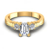 Round and Emerald Diamonds 0.55CT Engagement Ring in 14KT Yellow Gold