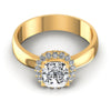 Round and Cushion Diamonds 0.55CT Halo Ring in 14KT Yellow Gold