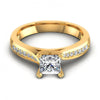 Round Cut Diamonds Engagement Ring in 14KT Yellow Gold