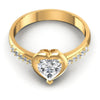Round and Heart Diamonds 0.50CT Engagement Ring in 14KT Yellow Gold