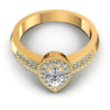 Round and Pear Diamonds 0.65CT Antique Ring in 14KT Yellow Gold