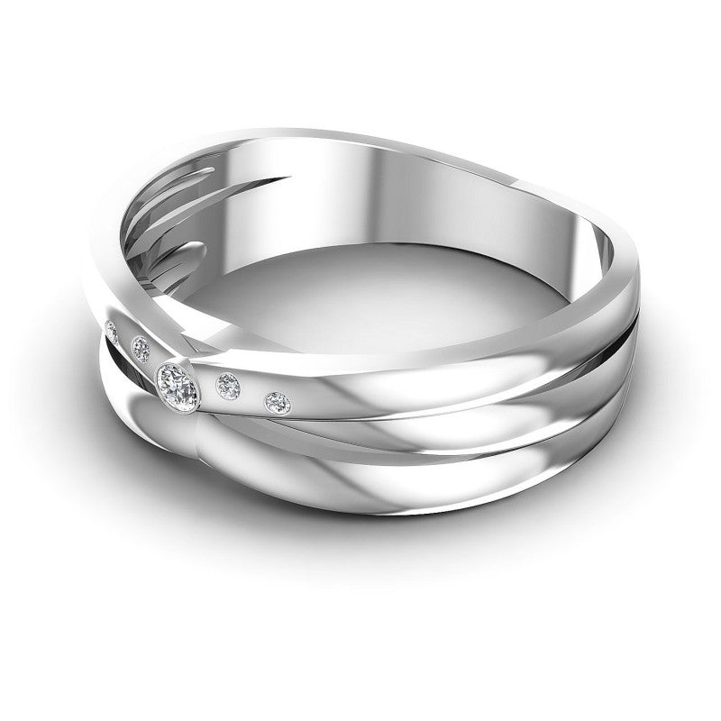 Round Cut Diamonds Wedding Band in 14KT Rose Gold
