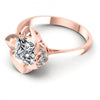 Princess and Round Diamonds 0.45CT Engagement Ring in 18KT Rose Gold