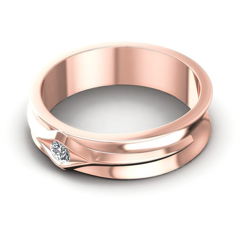 Round Cut Diamonds Solitaire Ring in 18KT Rose Gold