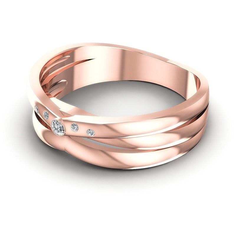 Round Cut Diamonds Wedding Band in 18KT Rose Gold