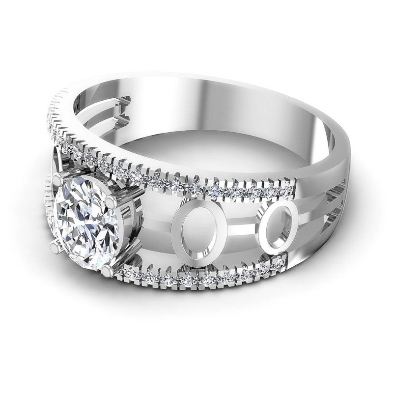 Round and Oval Diamonds 0.65CT Engagement Ring in 14KT Rose Gold