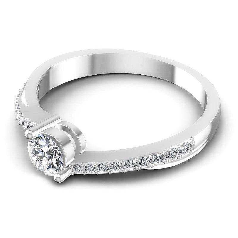 Round Cut Diamonds Engagement Ring in 14KT Rose Gold