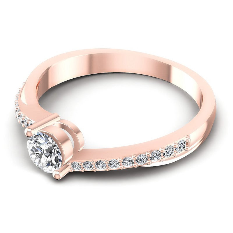 Round Cut Diamonds Engagement Ring in 18KT Rose Gold