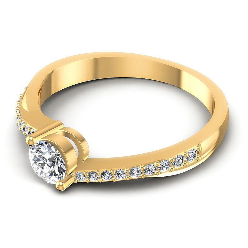 Round Cut Diamonds Engagement Ring in 14KT Rose Gold