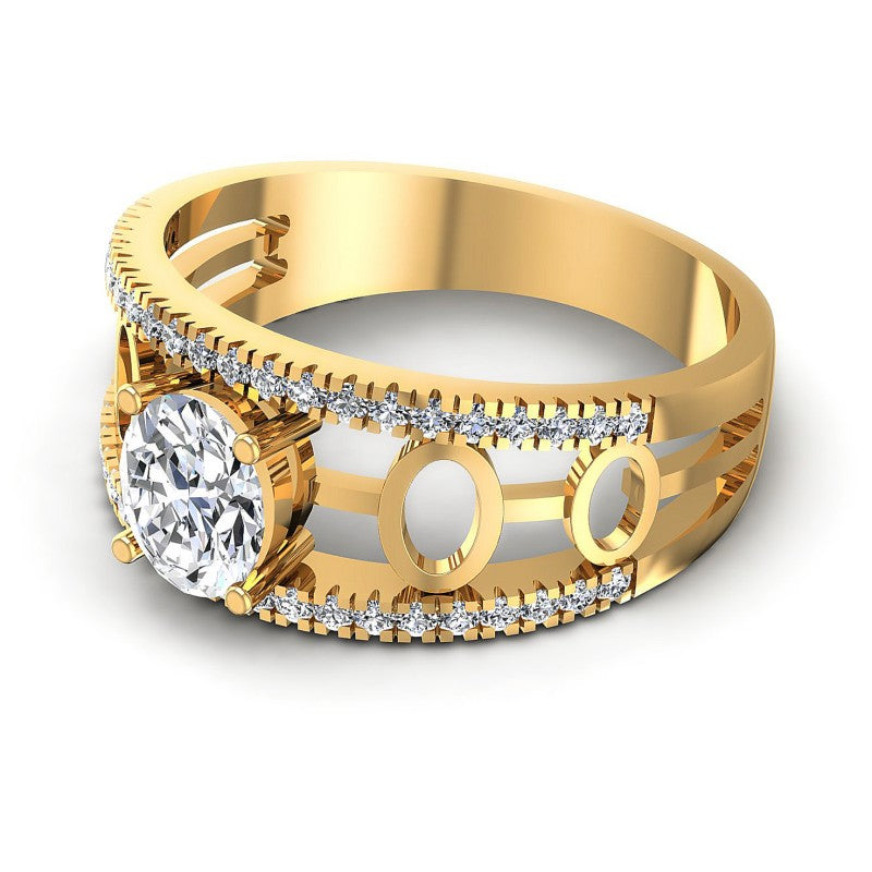 Round and Oval Diamonds 0.65CT Engagement Ring in 14KT Rose Gold