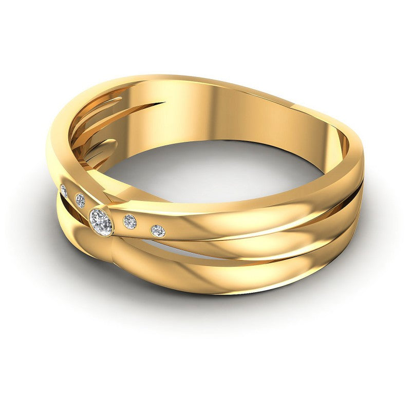 Round Cut Diamonds Wedding Band in 14KT Rose Gold