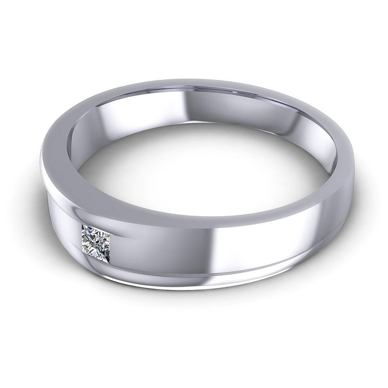 Princess Cut Diamonds Mens Ring in 14KT Rose Gold