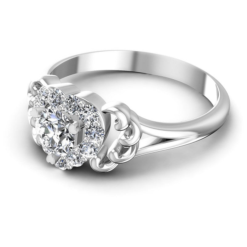 Round Diamonds 0.65CT Halo Ring in 14KT Rose Gold