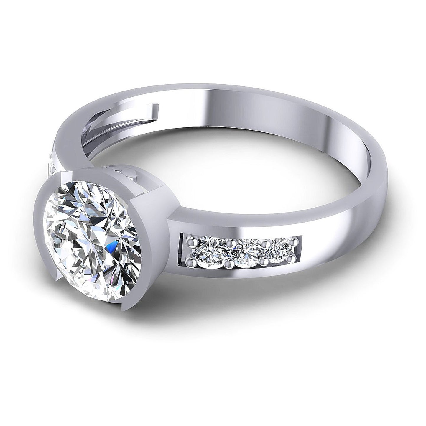 1.05CT Round Cut Diamonds Engagement Rings