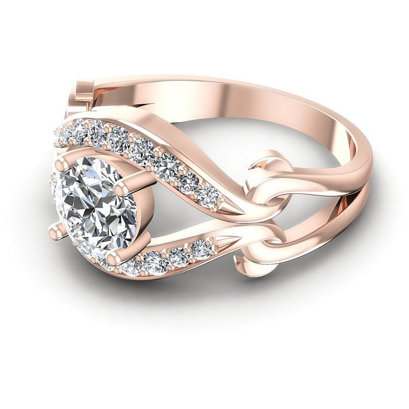 Round Diamonds 0.65CT Engagement Ring in 18KT Rose Gold