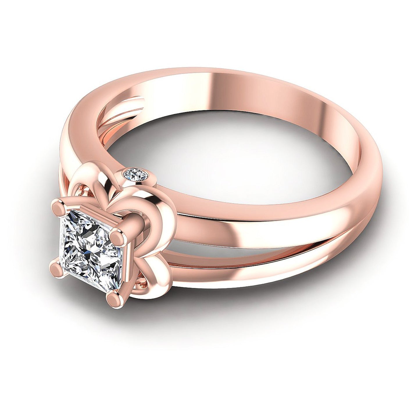 0.40CT Princess And Round Cut Diamonds Engagement Rings
