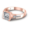 Princess and Round Diamonds 0.60CT Engagement Ring in 18KT Rose Gold