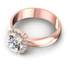Round and Cushion Diamonds 0.55CT Halo Ring in 18KT Rose Gold