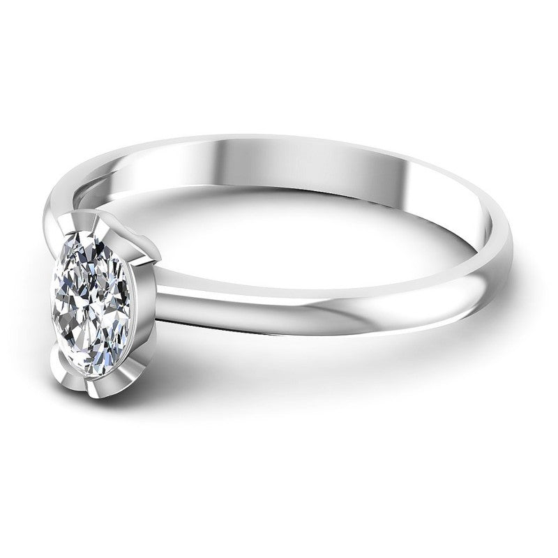 Oval Diamonds 0.35CT Solitaire Ring in 14KT Rose Gold