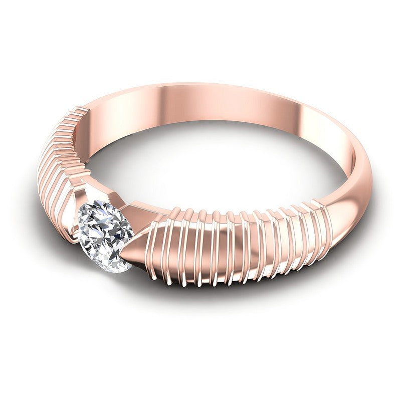 Round Cut Diamonds Solitaire Ring in 18KT Rose Gold