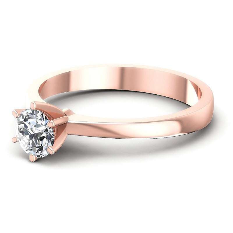 Round Diamonds 0.35CT Solitaire Ring in 18KT Rose Gold