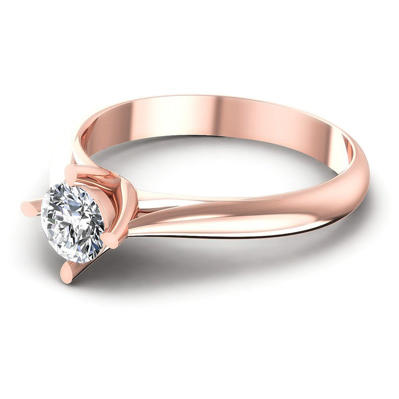 Round Diamonds 0.35CT Solitaire Ring in 18KT Rose Gold