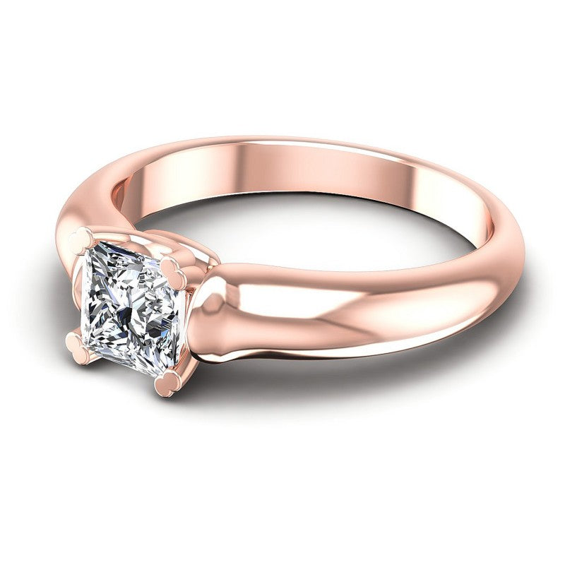 Princess Diamonds 0.35CT Solitaire Ring in 18KT Rose Gold