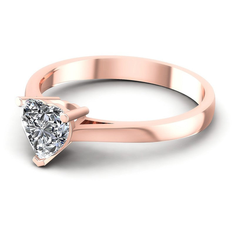 Heart Diamonds 0.35CT Solitaire Ring in 18KT Rose Gold