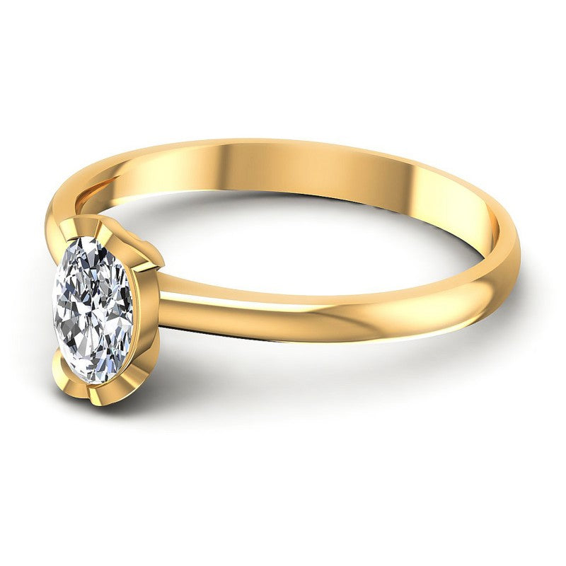 Oval Diamonds 0.35CT Solitaire Ring in 14KT Rose Gold